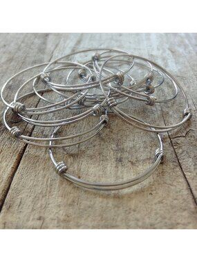 40pc Stainless Steel Expandable Bangle Bracelet Blanks Jewelry Making 2" 50mm